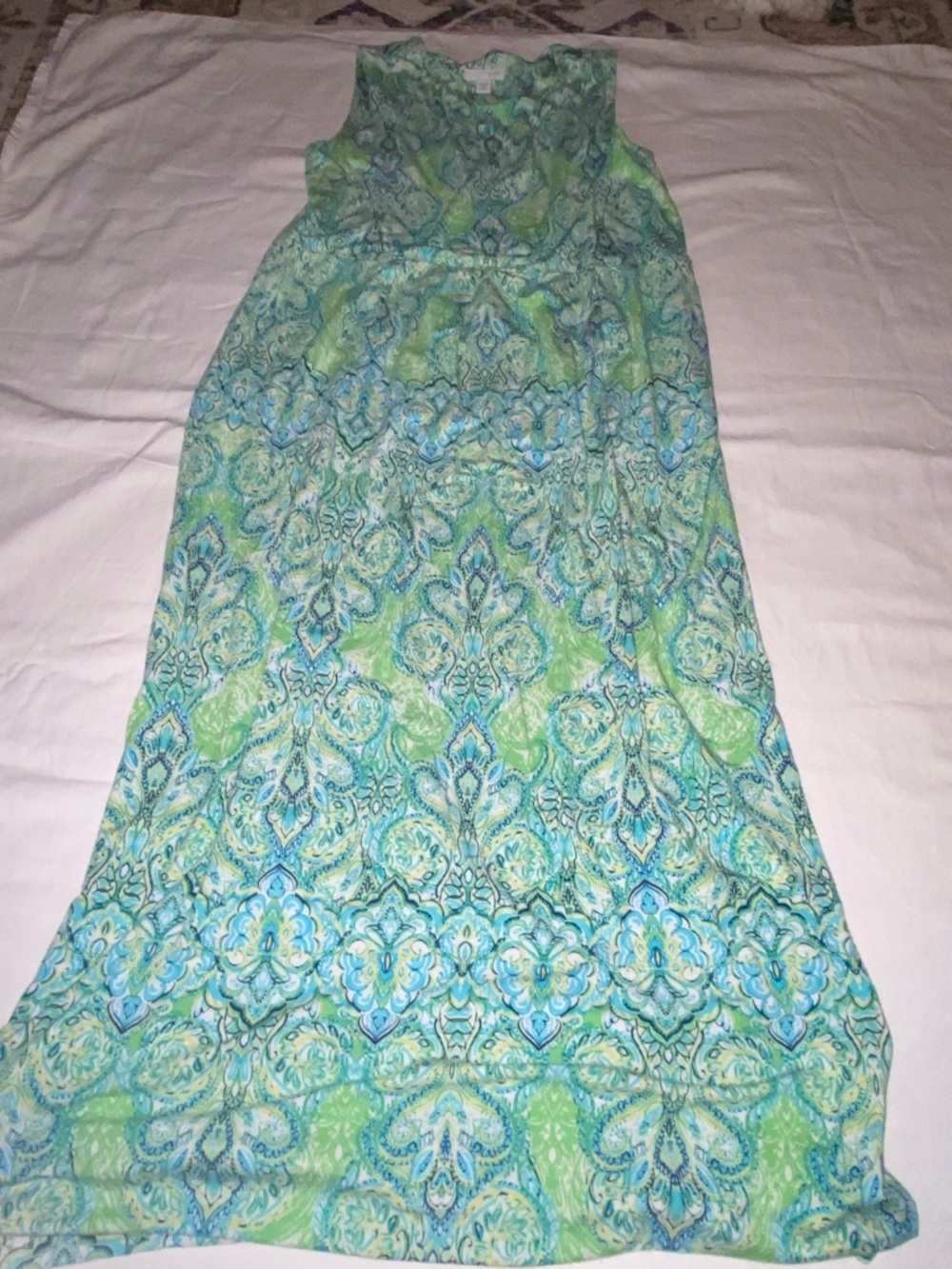 J. Jill Green & Blue Paisley Tank Dress